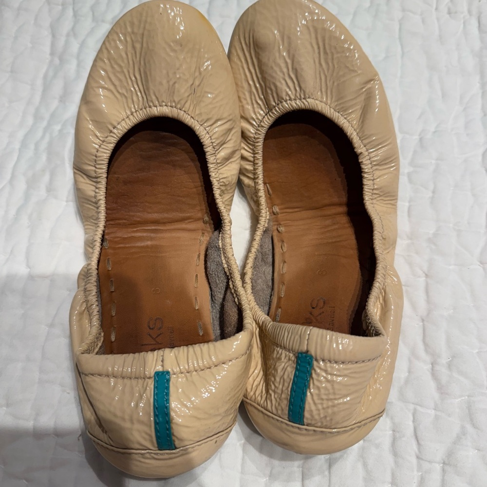 Tieks: Stylish Beige and Teal Women's Flats